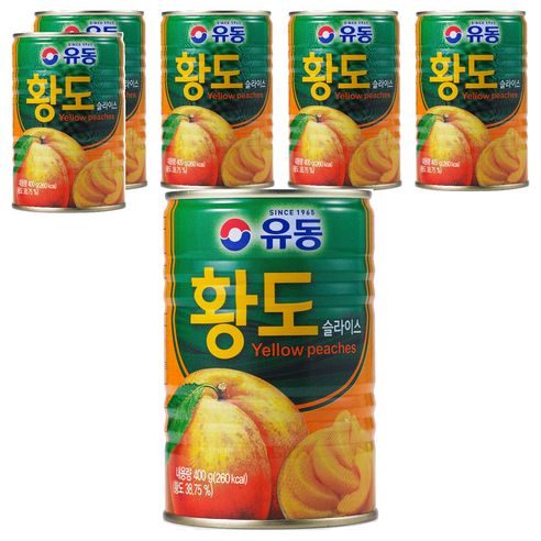 상품 이미지: 유동 황도 슬라이스 통조림, 400g, 6개