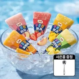 상품 이미지: Dole 돌 후룻팝 4박스 (32팩) + 스푼 / 얼려먹는 주스 아이스팝 디저트