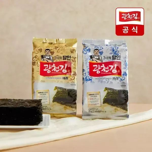 상품 이미지: [광천김] 3대째 달인 혼합도시락김 (재래김+파래김) 4g 32봉
