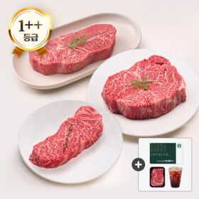 상품 이미지: (신선집중) 엄마네한우 1++등급 투뿔 한우 600g 구이세트 (등심+부채살+채끝)