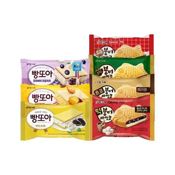 상품 이미지: 빙그레 붕어싸만코/빵또아 혼합 30개 아이스크림 / 떡 말차 초코 호두 부드러운 고구마