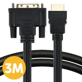 상품 이미지: HDMI to DVI 케이블 3M 변환 젠더 잭 데스크탑 노트북 모니터 TV 컴퓨터 디카 커넥터 안정적 추천 연결