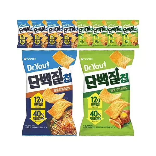 상품 이미지: 닥터유 단백질칩 해물야끼소바맛 60g, 5개+닥터유 단백질칩 버터구이오징어맛 60g, 5개