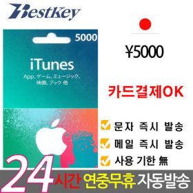 상품 이미지: 일본 앱스토어 아이튠즈 기프트카드 5000엔 카드결제OK