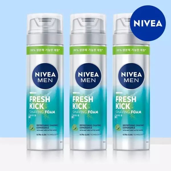 상품 이미지: [단 하루 초.특.가] 진정/쿨링 효과! 니베아 맨 프레시 킥 쉐이빙폼 200ml 3개 외 인기BEST 전제품 초.특.가