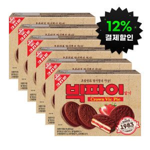 상품 이미지: (12%결제할인)  (추억의 레트로 패키지) 크라운 빅파이 216Gx6개