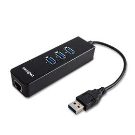 상품 이미지: Giga 유선랜 카드+USB 3.0 허브 3포트/USB/멀티/포트/C타입/멀티탭/어댑터/커넥터/인터넷/기가/분배기/노트