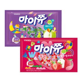 상품 이미지: 크라운 마이쮸 딸기+핑크리치 720g/포도+사과 720g