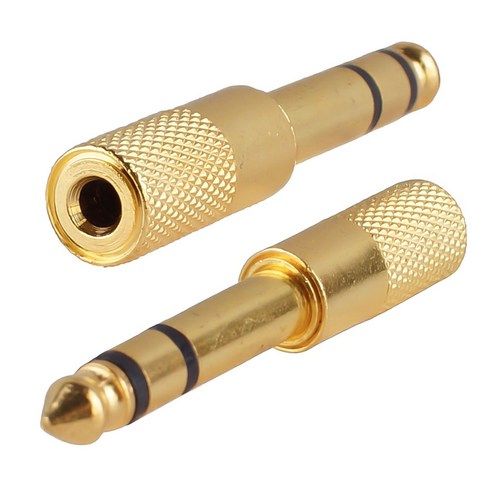 상품 이미지: 6.3mm 스테레오 수(M) to 3.5mm 스테레오 암(F) TRS 오디오 변환 젠더