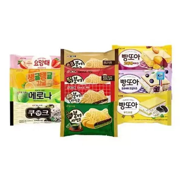상품 이미지: 빙그레 붕어싸만코 빵또아 아이스크림 바 32개 골라담기 / 떡 초코 말차 부드러운 블루베리 고구마케이크 요맘때딸기 생귤탱귤 쿠앤크 메로나