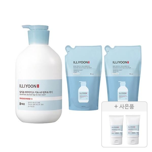 상품 이미지: 일리윤 세라마이드아토6.0 탑투토워시, 1000ml, 1개 +  탑투토워시리필500ml,2개 + 증정 (아토 로션, 50ml,2개)