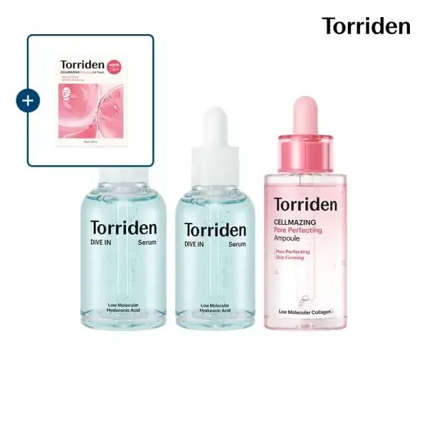 상품 이미지: [단독] [SET] 토리든 다이브인 저분자 히알루론산 세럼 50ml+40ml+셀메이징 모공앰플 30ml (+콜라겐 겔 마스크 1매)