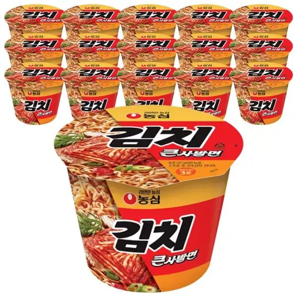 상품 이미지: 농심 김치 큰사발 112g, 16개