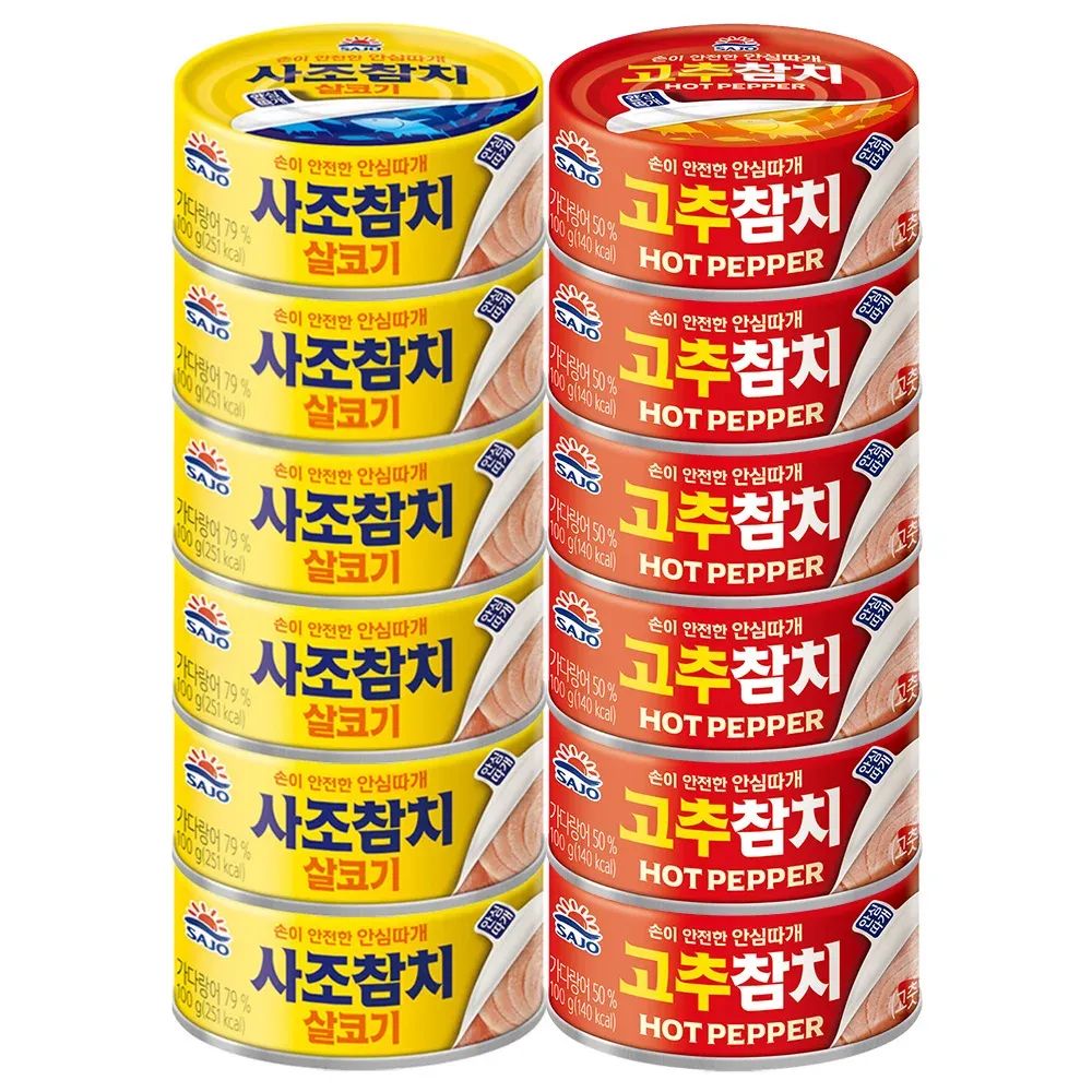상품 이미지: [사조공식샵] 살코기참치100g*6캔 + 고추참치100g*6캔_VV