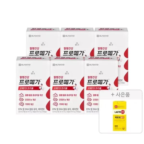 상품 이미지: 프로메가 오메가3 트리플 6박스(6개월분)+락토핏골드(30포)