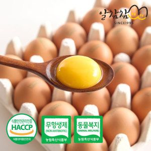 상품 이미지: (신선집중) 알참참 HACCP 동물복지 유정란 난각번호 2번 60구 계란 생란