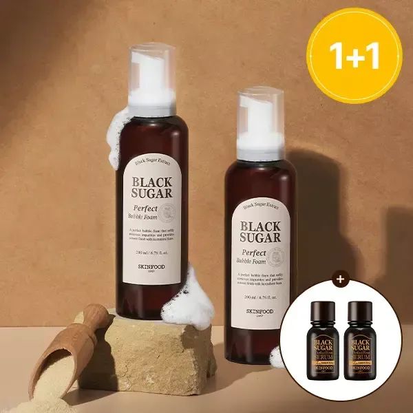 상품 이미지: [스킨푸드][1+1]블랙슈가 퍼펙트 버블 폼 200ml+(증정)에센셜14ml 2개