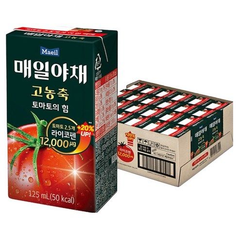 상품 이미지: 매일야채 고농축 토마토의 힘, 125ml, 24개