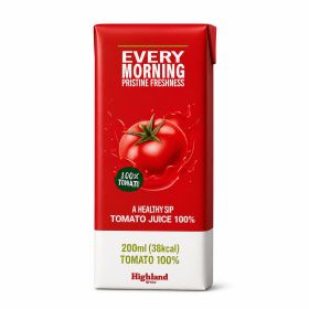 상품 이미지: 하이랜드 프레쉬 100% 착즙 토마토 주스 200ml (72개)