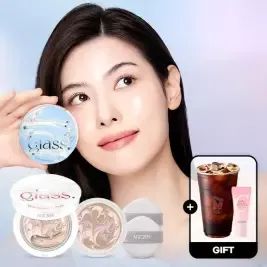 상품 이미지: [쿠폰40%+메가커피+톤업베이스6ml]홀리데이 에디션! 에이지투웨니스 글래스 스킨 에센스 팩트 본품+리필