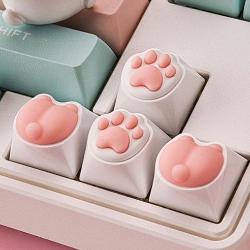 상품 이미지: 올리민 고양이 발바닥 냥발 커스텀 포인트 레트로 기계식 키보드 키캡