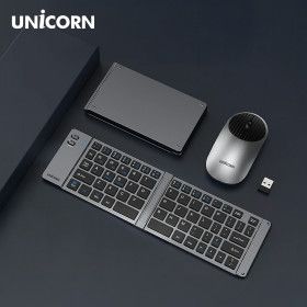 상품 이미지: 유니콘2.4G+블루투스 접이식 휴대용 키보드 마우스세트 C타입충전 BK-950SB