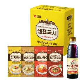 상품 이미지: (지마켓단독)샘표 국수 칼국수 4종 12개 기획세트 / 잔치3+비빔3+바지락3+얼큰3 + 한식국간장 500ml 증정