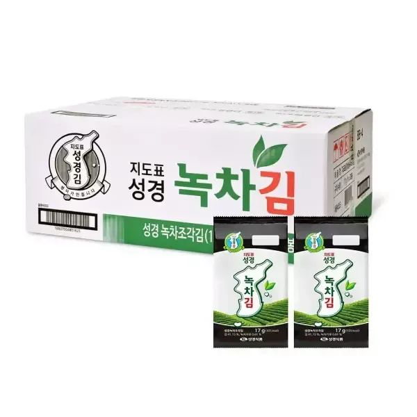 상품 이미지: [성경김본사] 지도표 성경김 녹차김 17g X 30봉 (1박스)