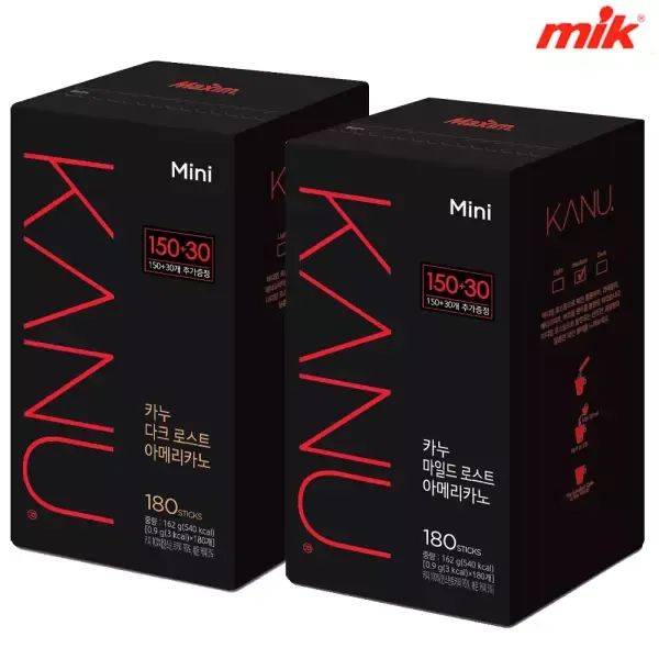 상품 이미지: 맥심 카누 다크/마일드 미니 180T[아메리카노/디카페인/원두커피/커피믹스/모카골드/화이트골드/티라