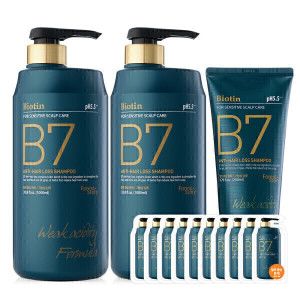 상품 이미지: B7 약산성 탈모 샴푸 (초특가 브랜드 행사) 1000ml+1000ml+200ml+10매