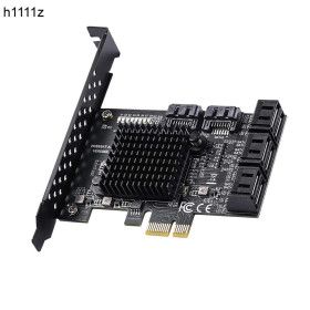 상품 이미지: PCIe 8 포트 SATA 확장 카드 SATA3 3 6Gb HDD SSD 어댑터 PCI E Express X1 컨트롤러 승수 라이저 광업