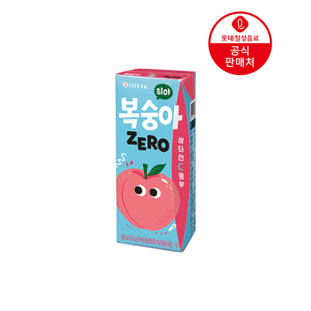 상품 이미지: [시크릿] 히야 제로 복숭아 200ml 24팩 과즙드링크팩