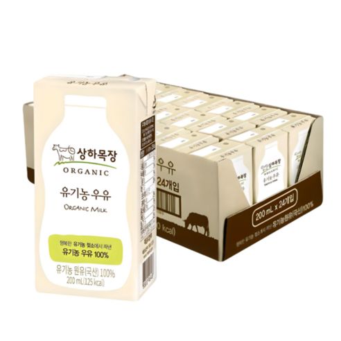 상품 이미지: 상하목장 유기농 우유, 200ml, 24개