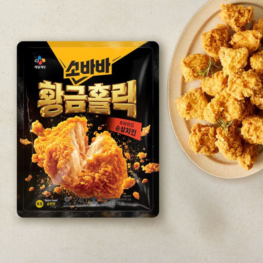 상품 이미지: CJ 고메 소바바치킨 황금홀릭 후라이드, 240g, 4개