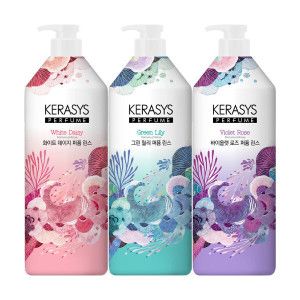 상품 이미지: 케라시스 퍼퓸 샴푸/린스 3종 1L 3개 / 화이트데이지 그린릴리 바이올렛로즈
