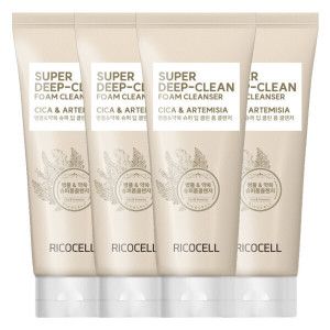 상품 이미지: (1개당 2580원)리코셀 트러블 진정+저자극 클렌징폼 220ml (3+1 총4개)/병풀·약쑥·어성초/약알칼리