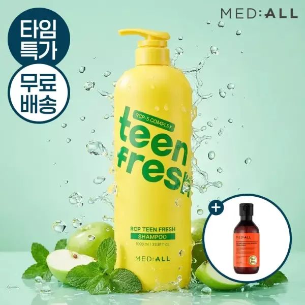 상품 이미지: [메디올 단독 20% + 선착순] 틴 프레시 알시피 청소년 지성두피케어 정수리냄새 대용량 샴푸 1L