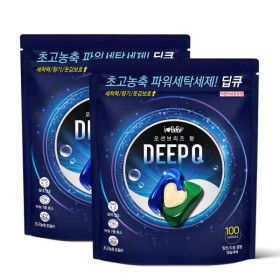 상품 이미지: 딥큐 3in1 오션브리즈 100개+100개 캡슐세제 실내건조 고농축 세탁 세제
