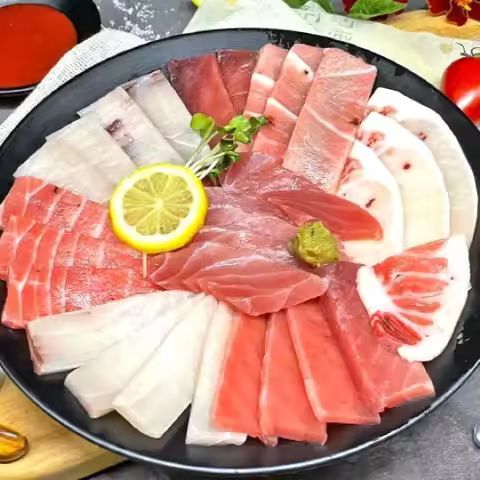 상품 이미지: [해담] 초특대 참다랑어 참치오마카세 한판 참치회 4종 600g (3-4인분) 냉동 참치 회