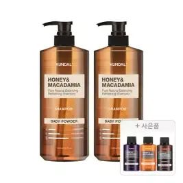 상품 이미지: 쿤달 네이처 샴푸 베이비파우더 1058ml, 2개+증정(바디워시 일랑일랑 100ml , 1개 +샴푸 일랑일랑 100ml , 1개+ 트리트먼트 일랑일랑 100ml , 1개)