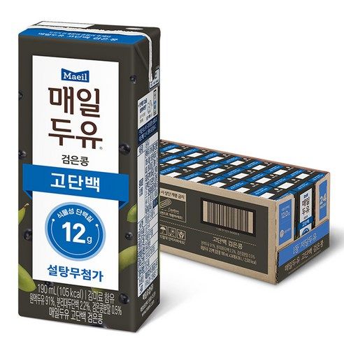 상품 이미지: 매일두유 고단백 검은콩, 190ml, 24개
