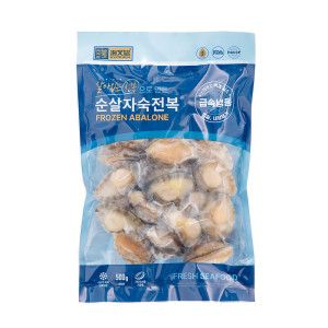 상품 이미지: 순살자숙전복 특대 17-19미 1팩 손질 전 1.2kg / 껍질 내장 손질 자숙한 후 500g