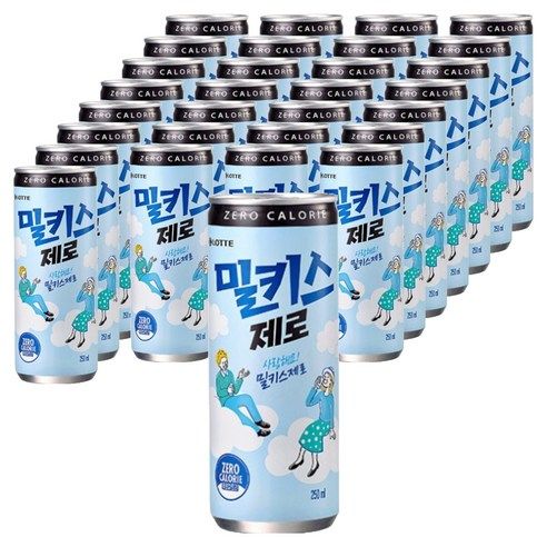 상품 이미지: 밀키스 제로 탄산음료, 250ml, 30개