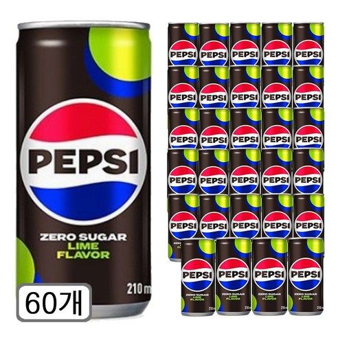 상품 이미지: 펩시 제로슈거 라임향, 210ml, 60개