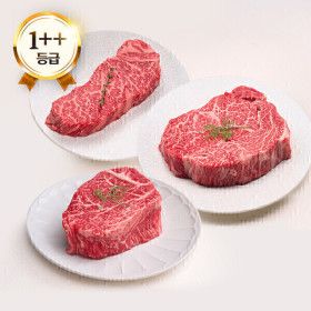상품 이미지: (신선집중) 엄마네한우 1++등급 투뿔 한우 600g 구이세트 (등심+안심+채끝)