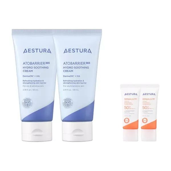 상품 이미지: [본사직영] 에스트라 아토베리어365 하이드로 수딩크림 2개 + 선크림 20ml 2개