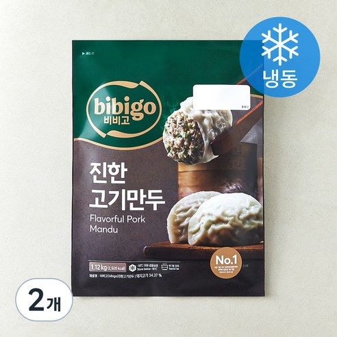 상품 이미지: 비비고 얇은피 진한 고기만두 (냉동), 1.12kg, 2개