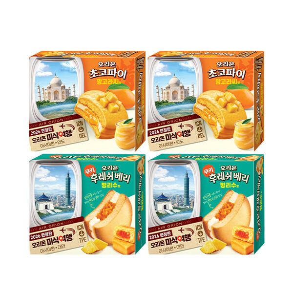 상품 이미지: 오리온 초코파이 망고라씨맛 12입, 2개 + 후레쉬베리 펑리수맛 12입, 2개