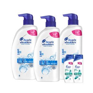 상품 이미지: 헤드앤숄더 딥클린 샴푸 850ml 3개 + 미니샴푸 2개 s