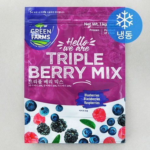 상품 이미지: Greenfarms 트리플 베리 믹스 (냉동), 1개, 1kg
